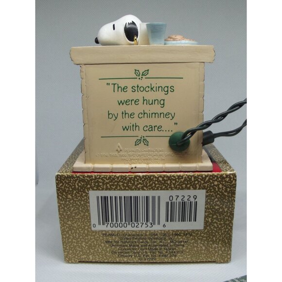 Hallmark Ornament 1991 Snoopy Fireplace Magic Flickering Light untested - Picture 9 of 14